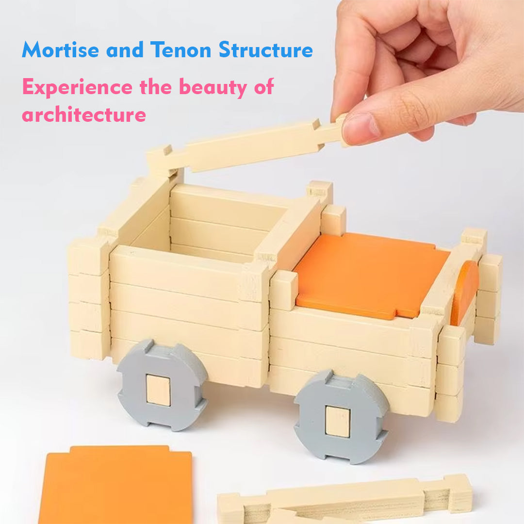 Montessori wooden building block set
