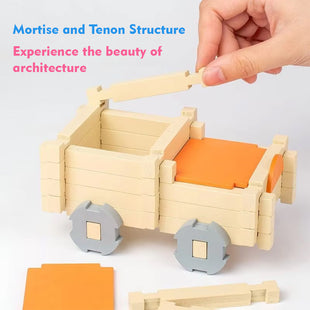 Montessori wooden building block set