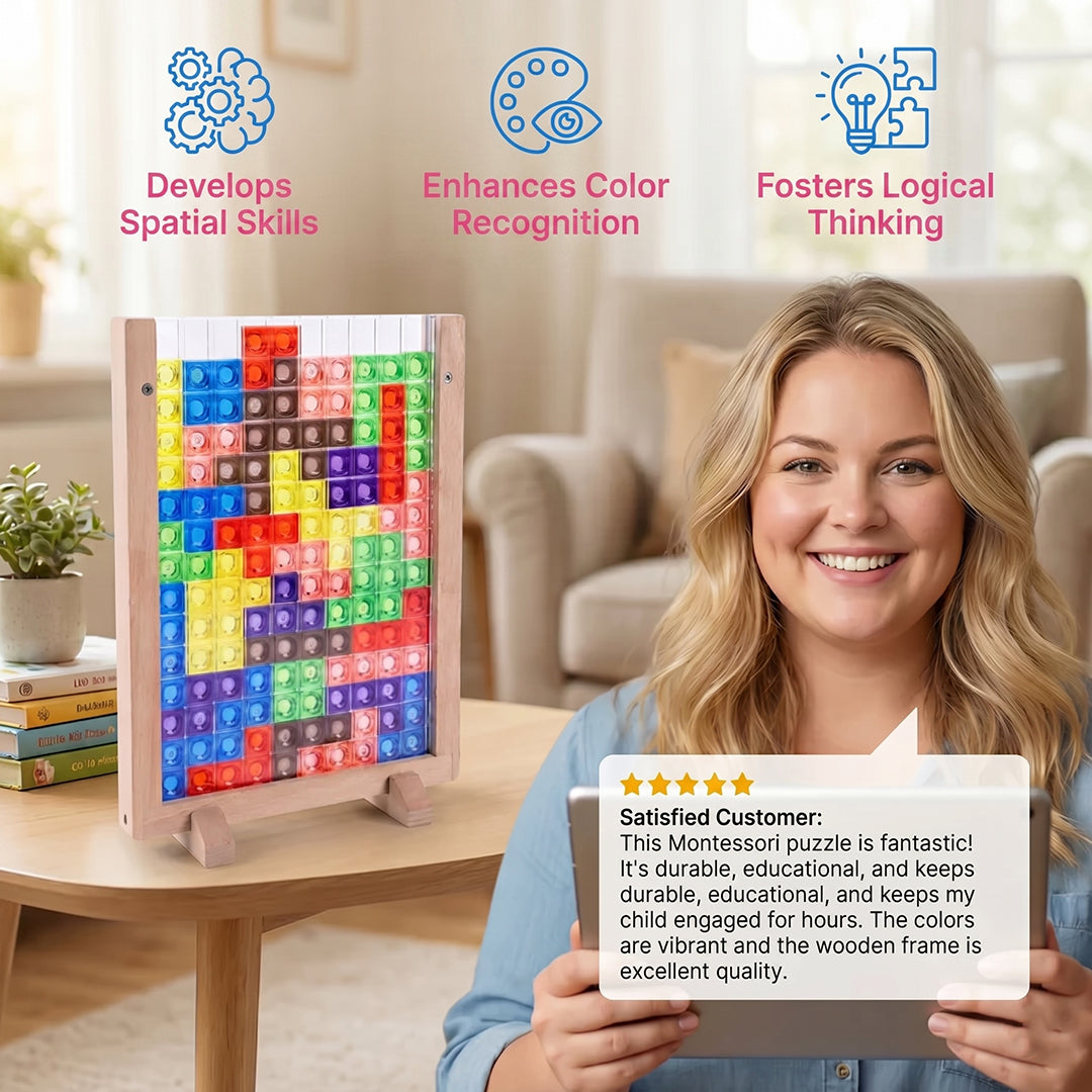 Montessori wooden puzzle toy/ Acrylic Tetris