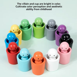 Wooden Colour Sorting Cup Game