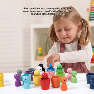 Wooden Colour Sorting Cup Game